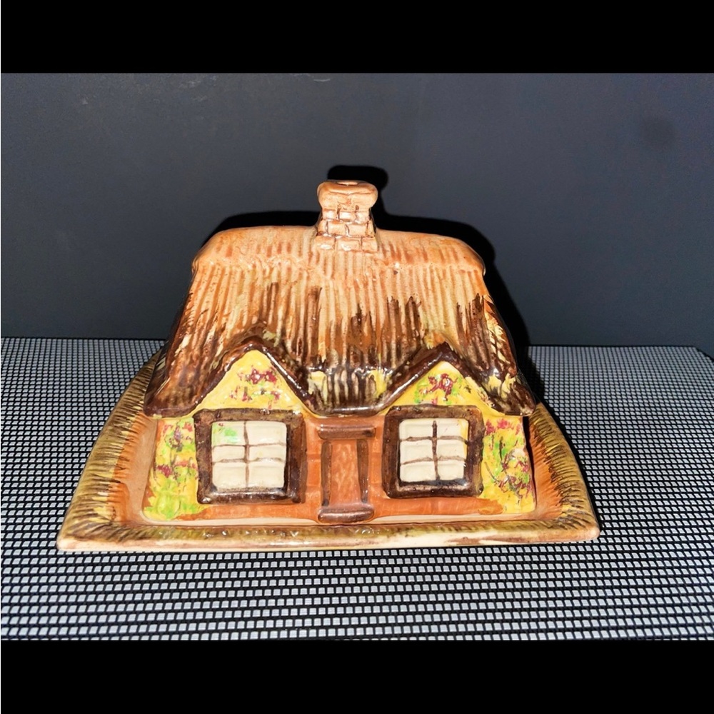Cottage / Woods Themed Butter Tray 2- Piece - Price Brothers England Vintage